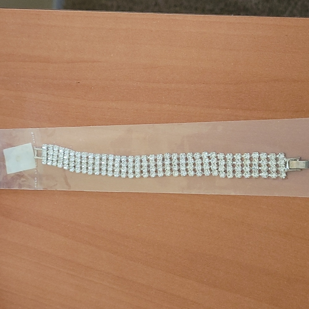 Clear Rhinestones 4 row bracelet